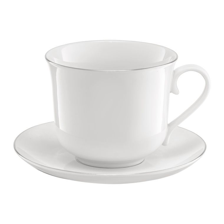 Ceasca cu farfurie 450ml Aura Silver