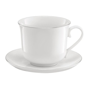 Ceasca cu farfurie 450ml Aura Silver Ceasca cu farfurie 450ml Aura Silver