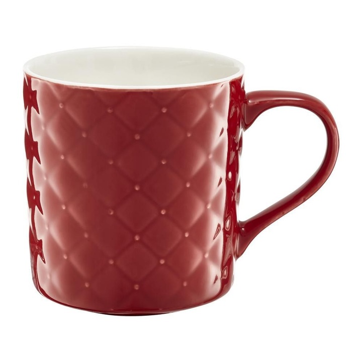 Cana portelan 420 ml, rosu, Ambition Glamour