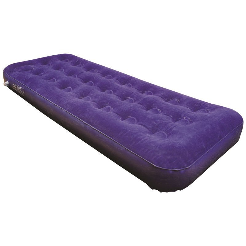 Saltea gonflabila, HIGHLANDER, PVC/ Velur, 184x72x20 cm, Albastru