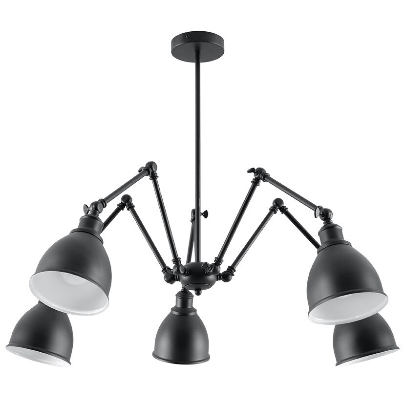 Candelabru Sollux Lighting Stark Maro 5 E27, 60W, Loft Design, Negru