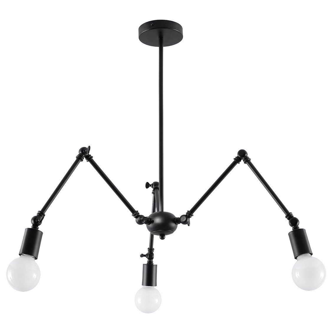 Candelabru Sollux Lighting Stark Maro 3 E27, Loft Design, Negru