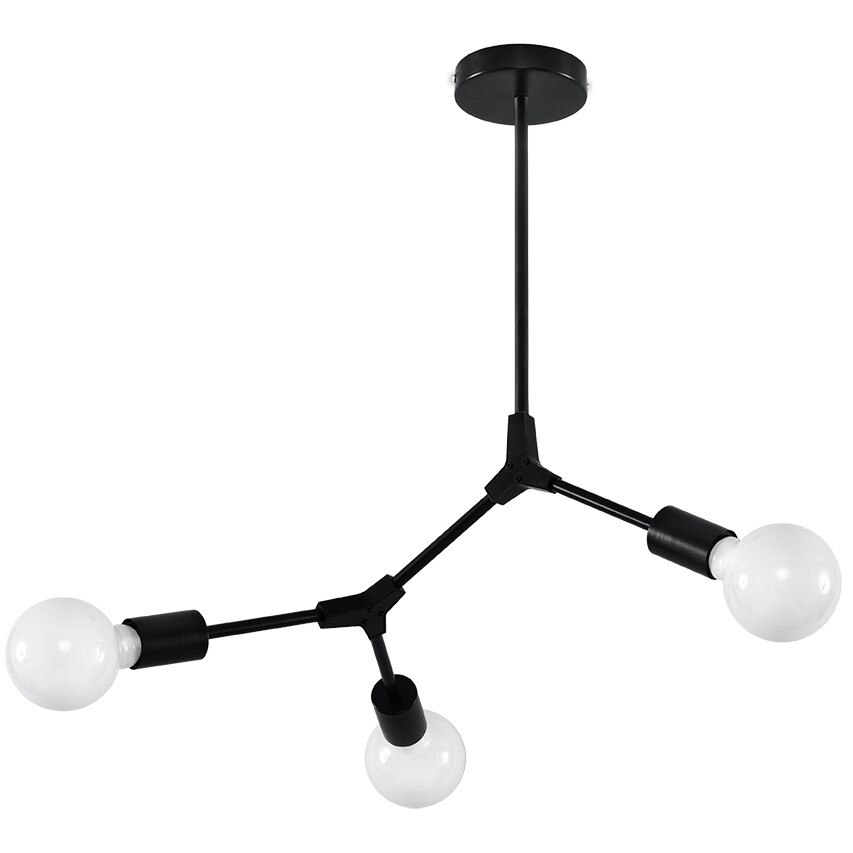 Candelabru Sollux Lighting Plato E27, 60W, Loft Design, Negru
