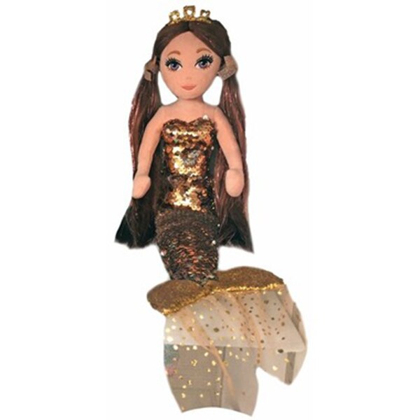 Sirena cu paiete maro, GINGER, Ty, 27 cm