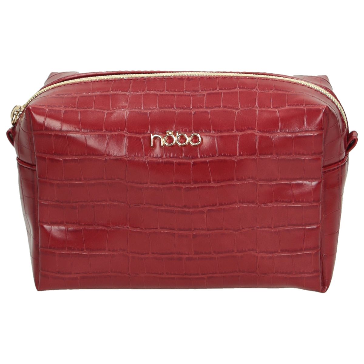 Geanta pentru cosmetice din piele ecologica, Nobo, Rosu, 18x12x9