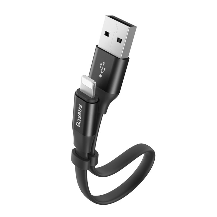 Cablu USB Lightning Baseus Nimble 23cm negru