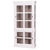 vitrina cu 2 usi sticla glisante bas  2 usi mari sticla glisante sup culoare exterior alb  gri dublu antichizat culoare interior gri vopsit  100 lemn masiv imagen 44_0_
0