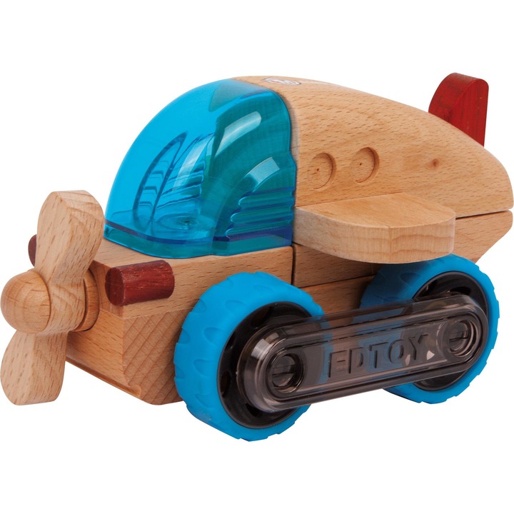 Avion din lemn transformabil, Legler Small Foot, cu magneti rotativi