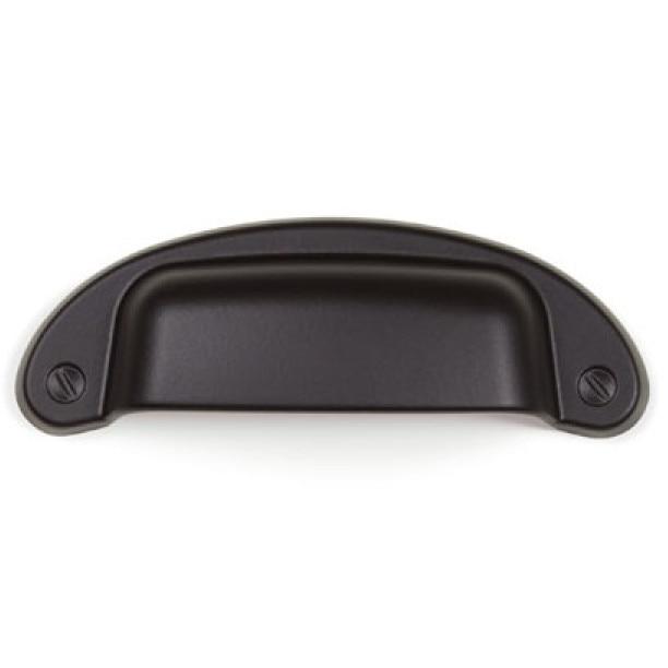 Maner vintage pentru mobilier, Petra, finisaj negru, L= 97 mm