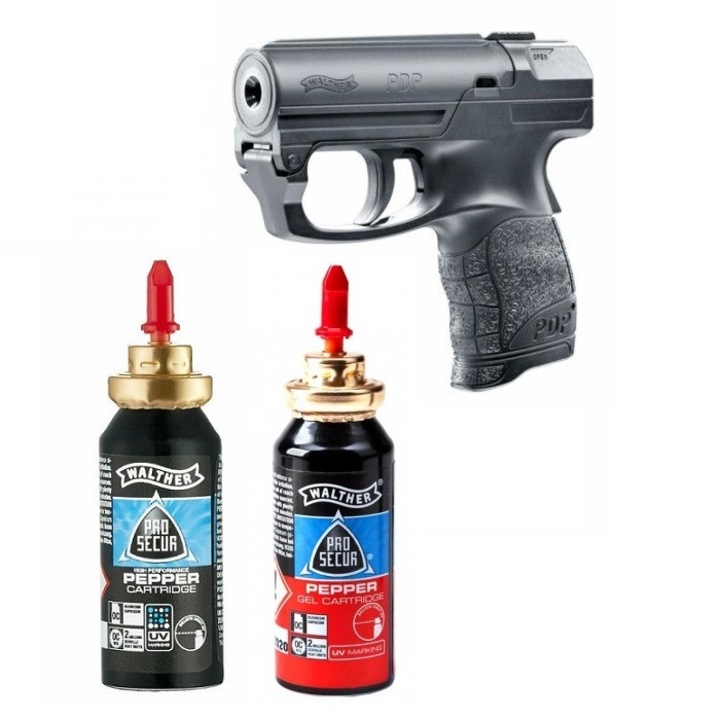 Kit pentru Autoaparare format din Pistol PDP Rezerva Spray Piper Jet si Rezerva Spray Pepper Gel