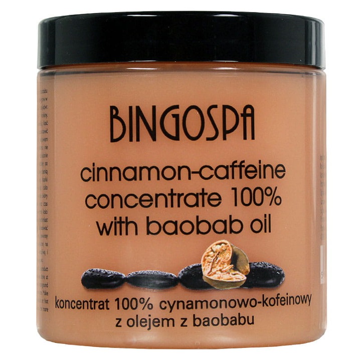 Tratament anticelulitic pentru impachetare corporala BingoSpa, 100% scortiso-cafeina, Ulei de baobab, 250g