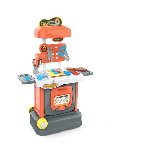 Set 2 in 1 atelier scule si troller ,cu 33 accesorii ,multicolor