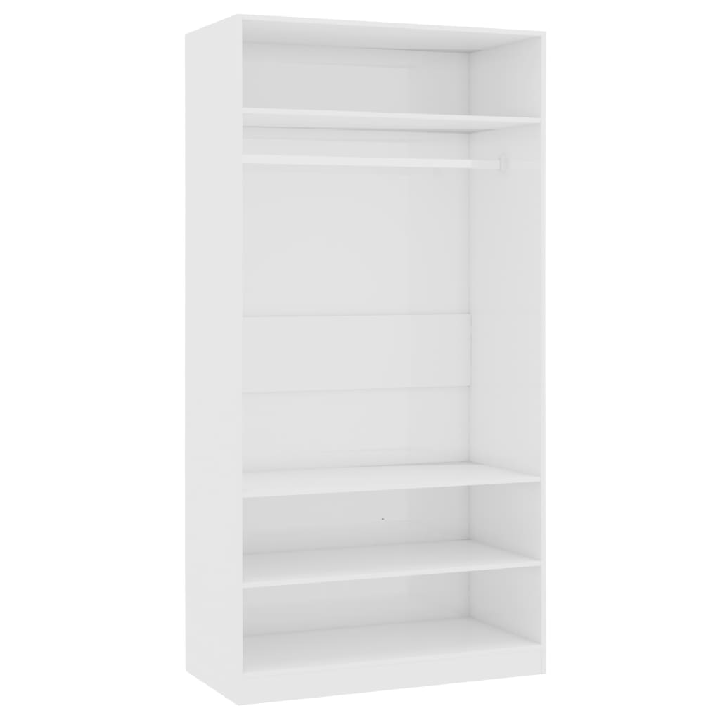 Dulap, vidaXL, Pal extralucios, 100 x 50 x 200 cm, Alb