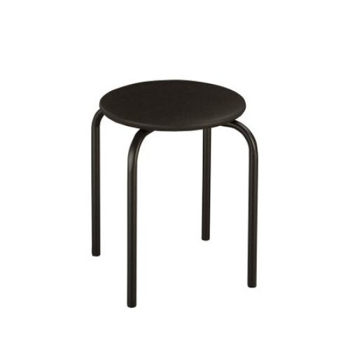 Scaun taburet MF Chico Black, PU, negru