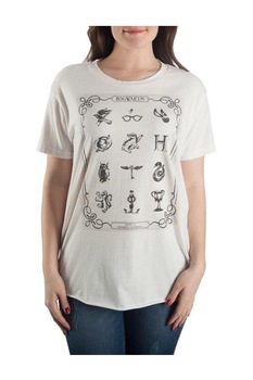 Tricou Fete, Harry Potter, Hogwarts, Bej/Negru, XL Tricou Fete, Harry Potter, Hogwarts, Bej/Negru, XL