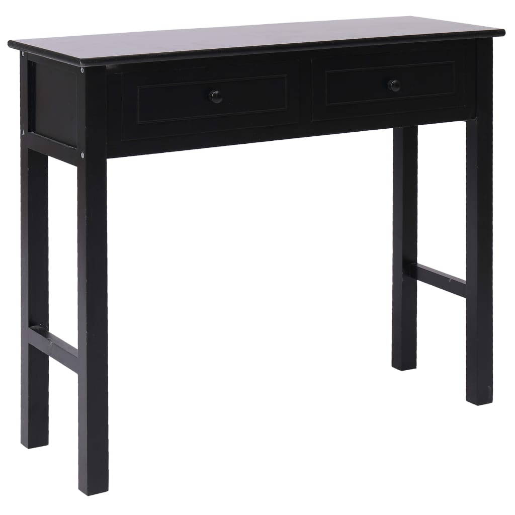 Masa consola, vidaXL, Lemn paulownia, 90 x 30 x 77 cm, Negru