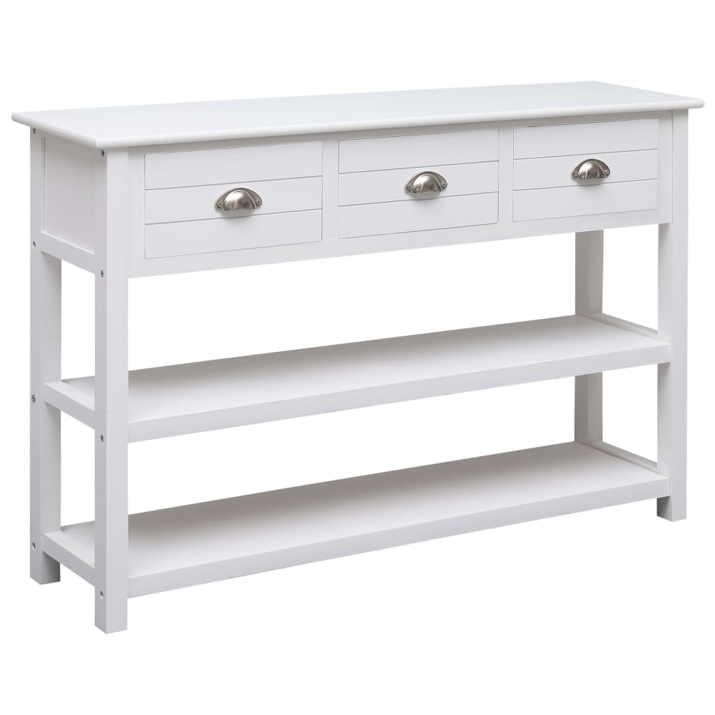Comoda, vidaXL, 115 x 30 x 76 cm, Alb, Lemn de plop