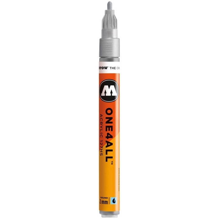 Marker acrilic Molotow One4All 127HS 2mm metallic silver