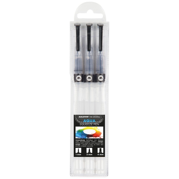 Marker gol reincarcabil Molotow Aqua Squeeze Pen Basic Set 1