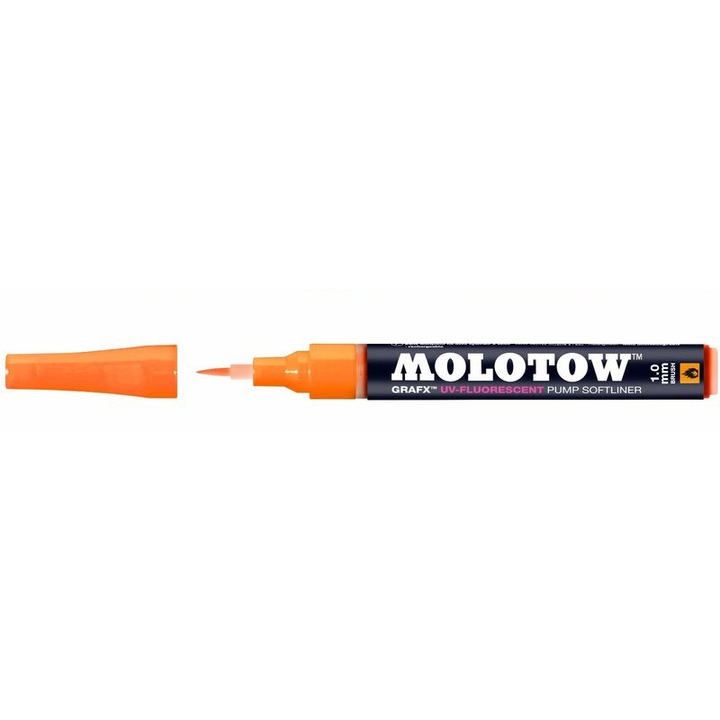 Marker cu tus special UV-fluorescent Molotow, 1 mm, orange UV