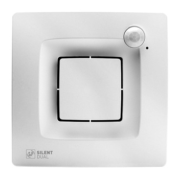 Ventilator de extractie pentru baie Soler & Palau Silent Dual 100, Sistem axial, Diametru 100 mm, 2200 RPM, Debit aer 90 mc/h, senzor de miscare si de umiditate Ventilator de extractie pentru baie Soler & Palau Silent Dual 100, Sistem axial, Diametru 100 mm, 2200 RPM, Debit aer 90 mc/h, senzor de miscare si de umiditate