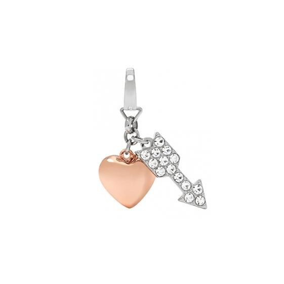 Pandantiv Fossil Charms JF01183998, Argintiu, Rose gold