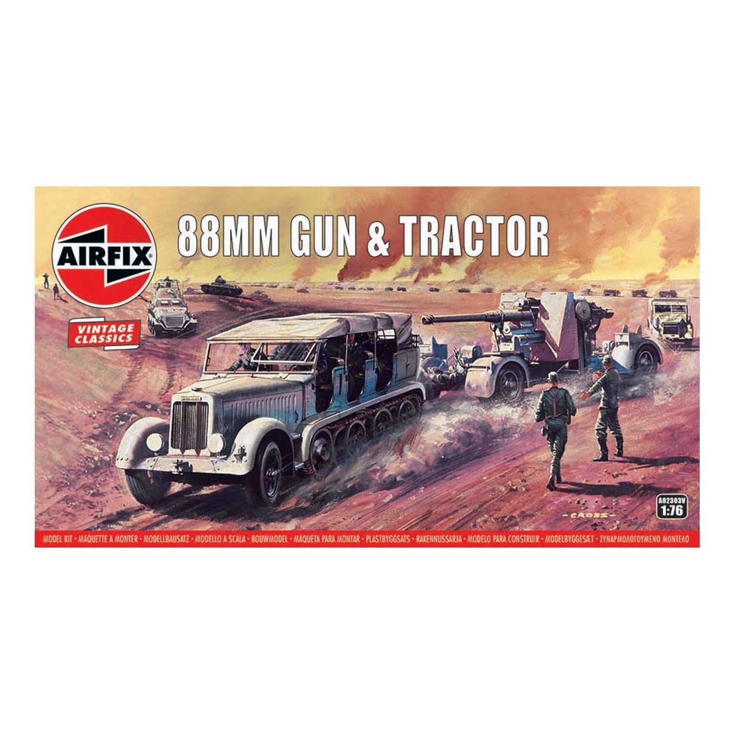 Kit constructie Airfix Vintage Classics - 88mm Gun & Tractor 1:76