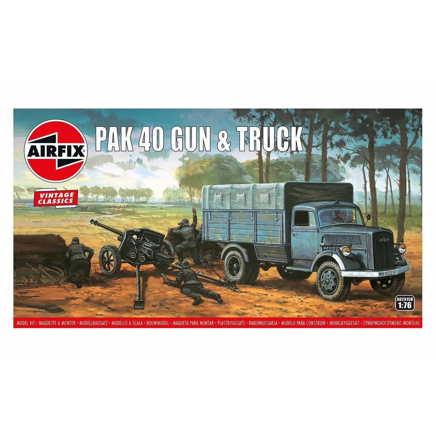 Kit constructie Airfix Vintage Classics - PAK 40 Gun & Truck 1:76