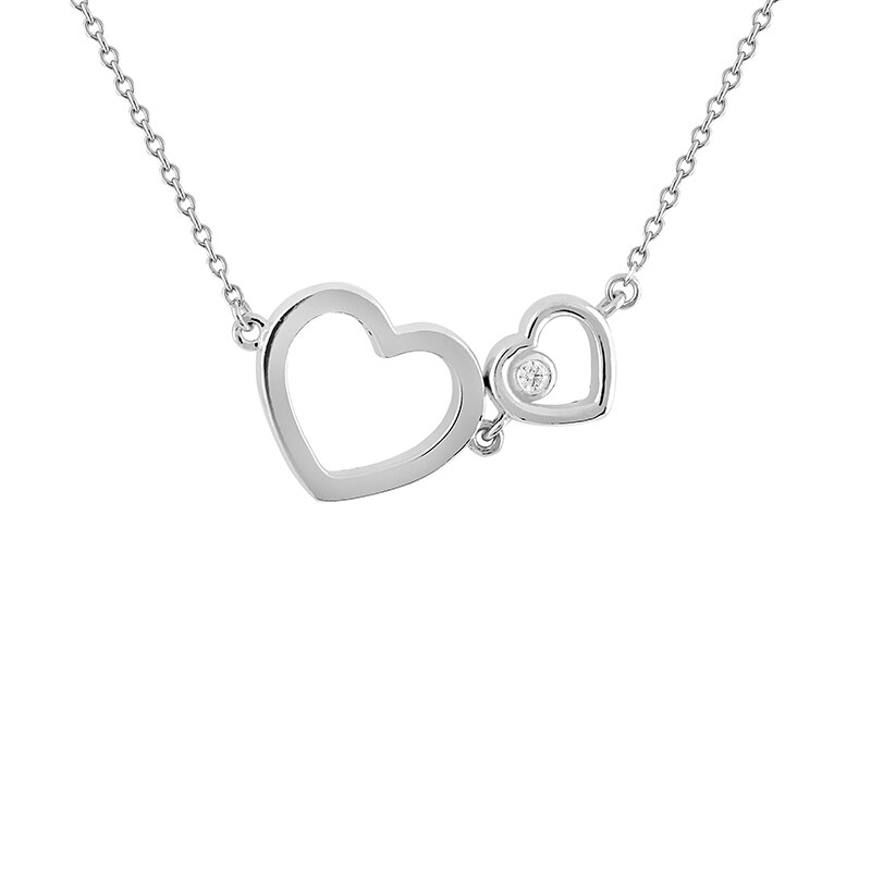 Colier Inimi Carla M* Argint 925 CZ, Ajustabil 40-45 OP14345RW