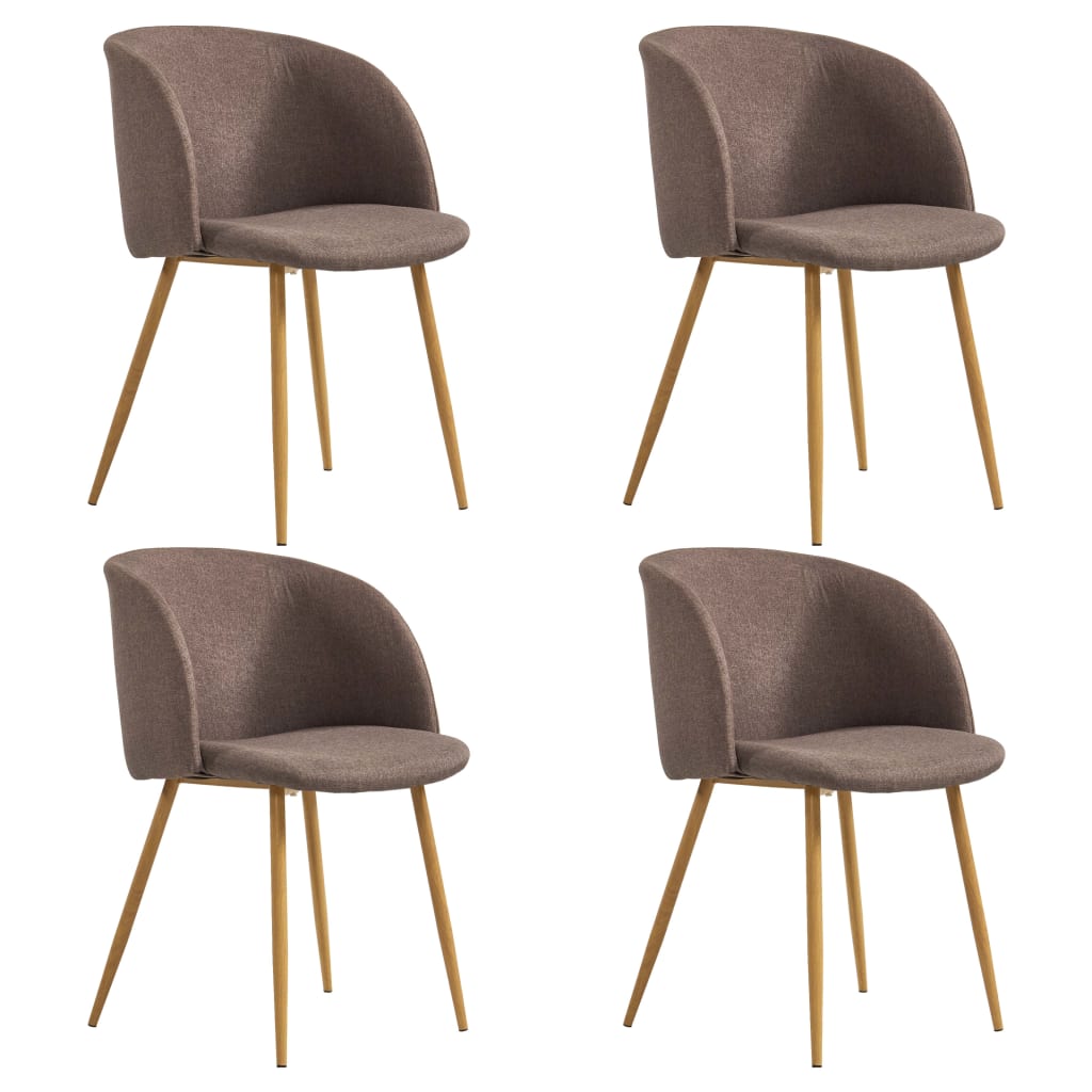Set 4 scaune bucatarie vidaXL, Textil-Otel, 55 x 64,5 x 78,5 cm, Maro