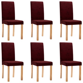 Set de 6 scaune pentru living, vidaXL, Grena, 42 x 51 x 95 cm, cadru lemn Set de 6 scaune pentru living, vidaXL, Grena, 42 x 51 x 95 cm, cadru lemn