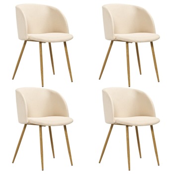 Set 4 scaune de bucatarie vidaXL, Tesatura, 55 x 64,5 x 78,5 cm Crem Set 4 scaune de bucatarie vidaXL, Tesatura, 55 x 64,5 x 78,5 cm Crem