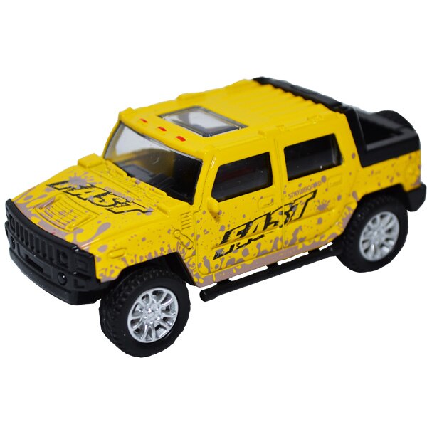 Masinuta Tip Jeep din metal, 11x4,5x4 cm,Roben,Galben