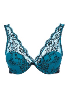 Sutien tip bustiera de colectie, din dantela, triplu voal si catifea, Intimamoda Emerald 6666,, Smarald/Negru Sutien tip bustiera de colectie, din dantela, triplu voal si catifea, Intimamoda Emerald 6666,, Smarald/Negru