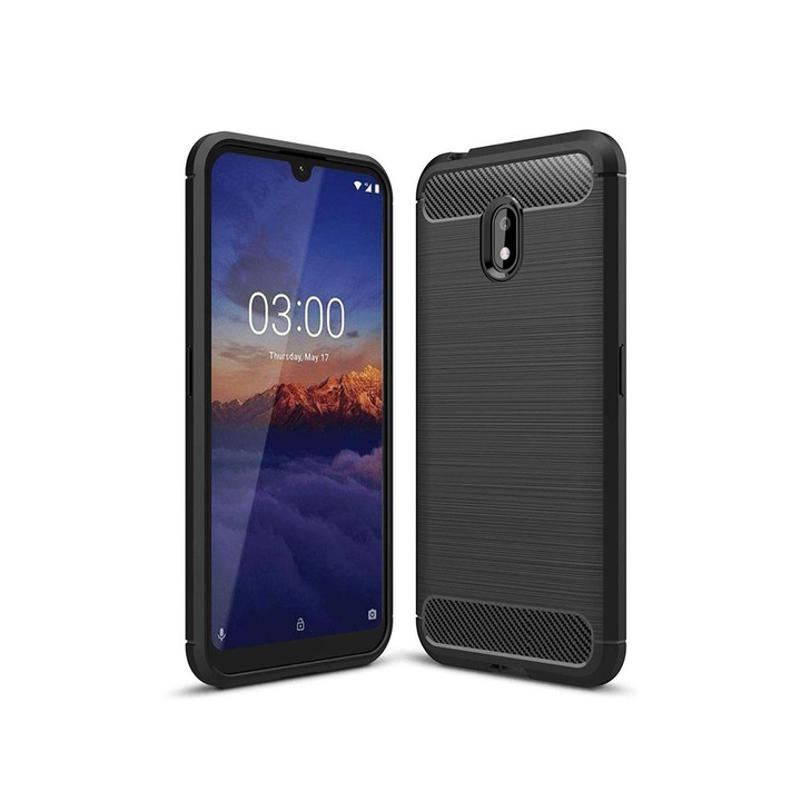 Силиконов гръб Carbon за Xiaomi Redmi 8A, Черен