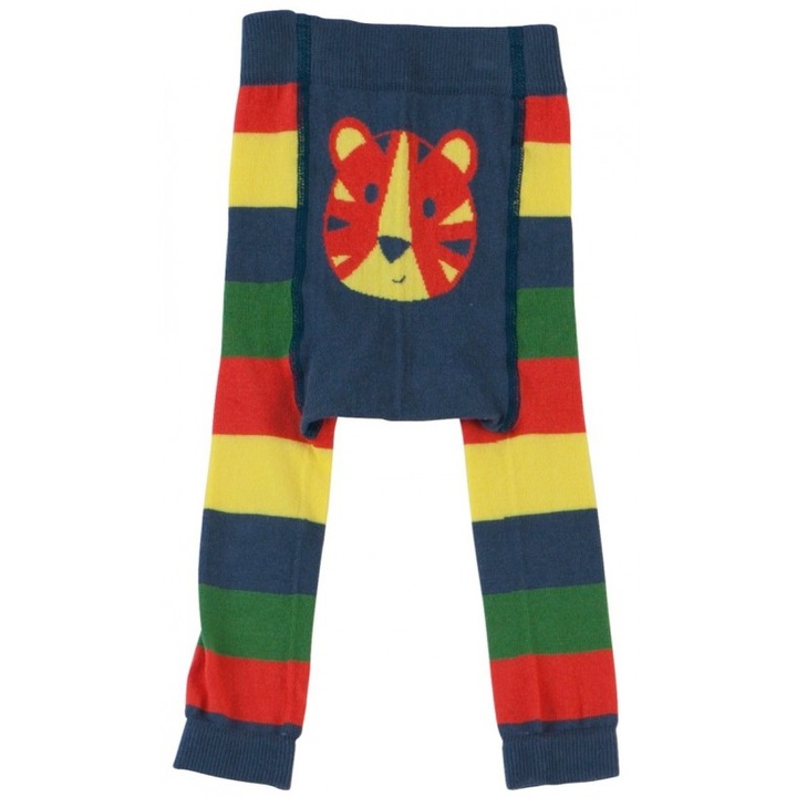 Pantaloni crosetati cu tigru, bumbac organic, multicolor, copii 2 - 4 ani