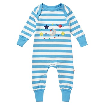 Salopeta, “luna si stelele”, bumbac organic, multicolor, bebe Salopeta, “luna si stelele”, bumbac organic, multicolor, bebe