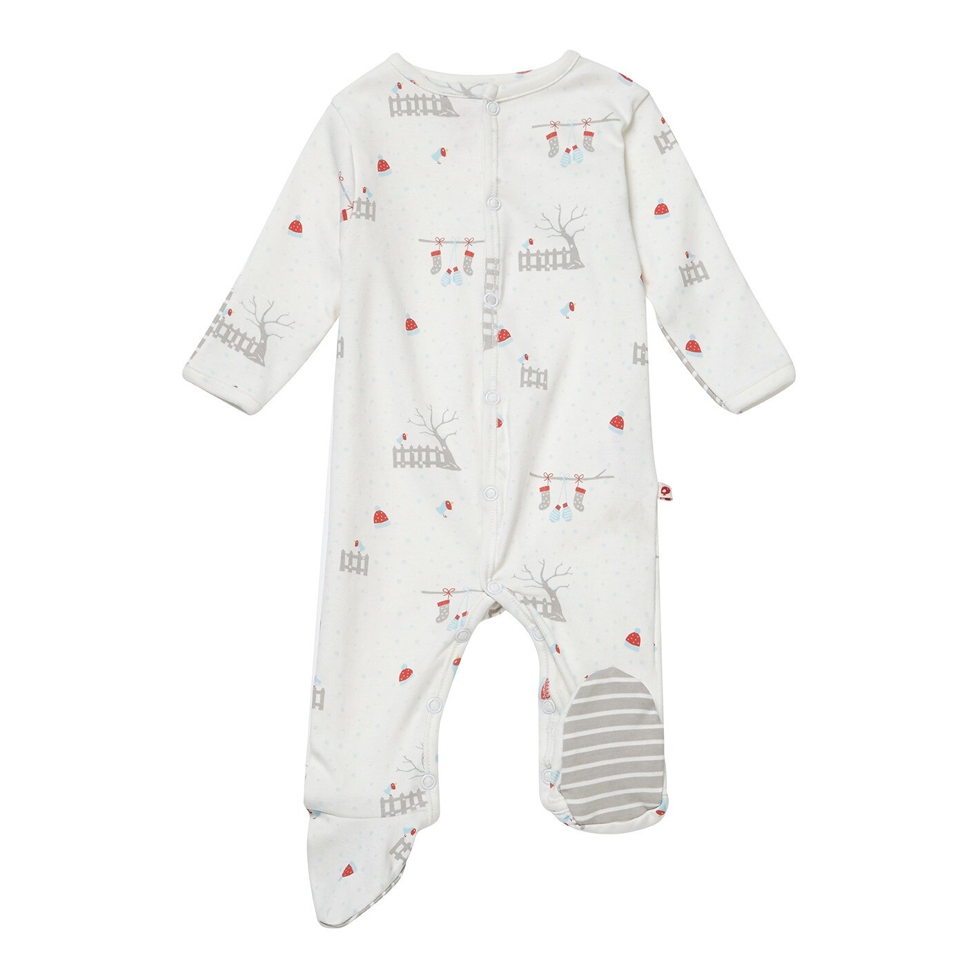 Salopeta “decor de iarna”, bumbac organic, multicolor, bebe