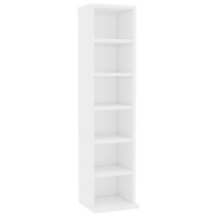 Dulap depozitare CD-uri vidaXL, PAL extralucios, 21 x 16 x 88 cm, Alb