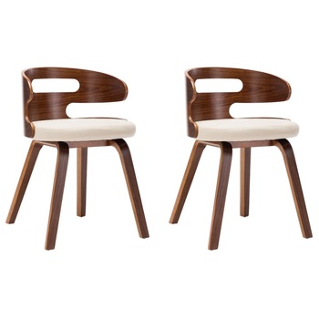 Set de 2 scaune de bucatarie / living, vidaXL, Crem, Lemn curbat, 48 x 49 x 68cm Set de 2 scaune de bucatarie / living, vidaXL, Crem, Lemn curbat, 48 x 49 x 68cm