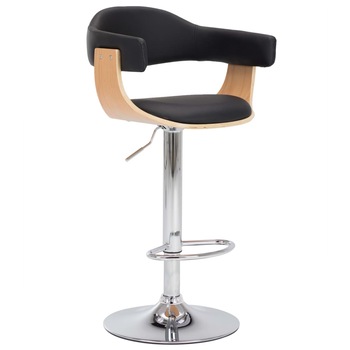 Set de 2 scaune de bar, vidaXL, 53 x 48 x (88-109) cm, Negru, Lemn curbat Set de 2 scaune de bar, vidaXL, 53 x 48 x (88-109) cm, Negru, Lemn curbat
