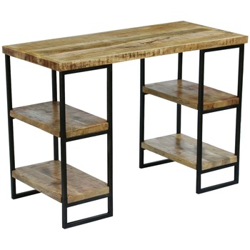 Birou pentru calculator, din lemn de mango, vidaXL, Maro, 110 x 50 x 76 cm Birou pentru calculator, din lemn de mango, vidaXL, Maro, 110 x 50 x 76 cm