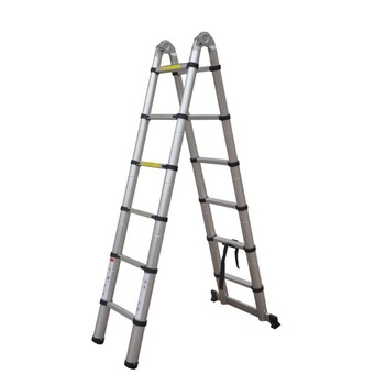 Scara de Aluminiu Telescopica Dubla Bigshot™, pana la 2.8M / 5.6M si 150Kg, Argintiu Scara de Aluminiu Telescopica Dubla Bigshot™, pana la 2.8M / 5.6M si 150Kg, Argintiu