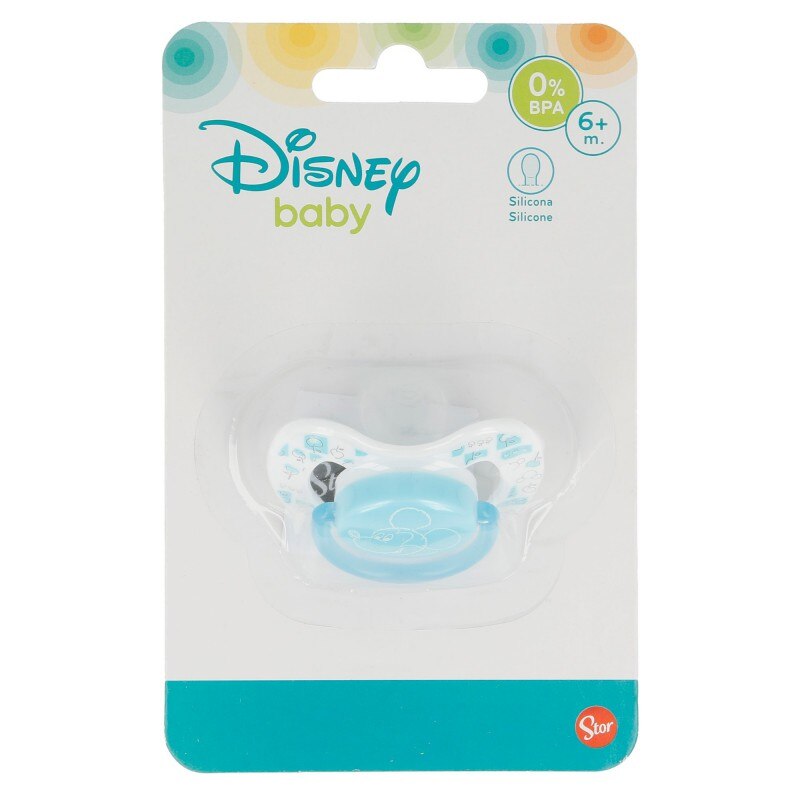 Set 2 Ciucci Anatomici In Silicone Stor Mickey - Da 6 Mesi In Su, Con Copertina Decorata Con Personaggi Disney