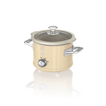 Oala electrica Slow cooker Swan SF17011CN, Retro, Capacitate 1.5 Litri, Vas ceramic Oala electrica Slow cooker Swan SF17011CN, Retro, Capacitate 1.5 Litri, Vas ceramic