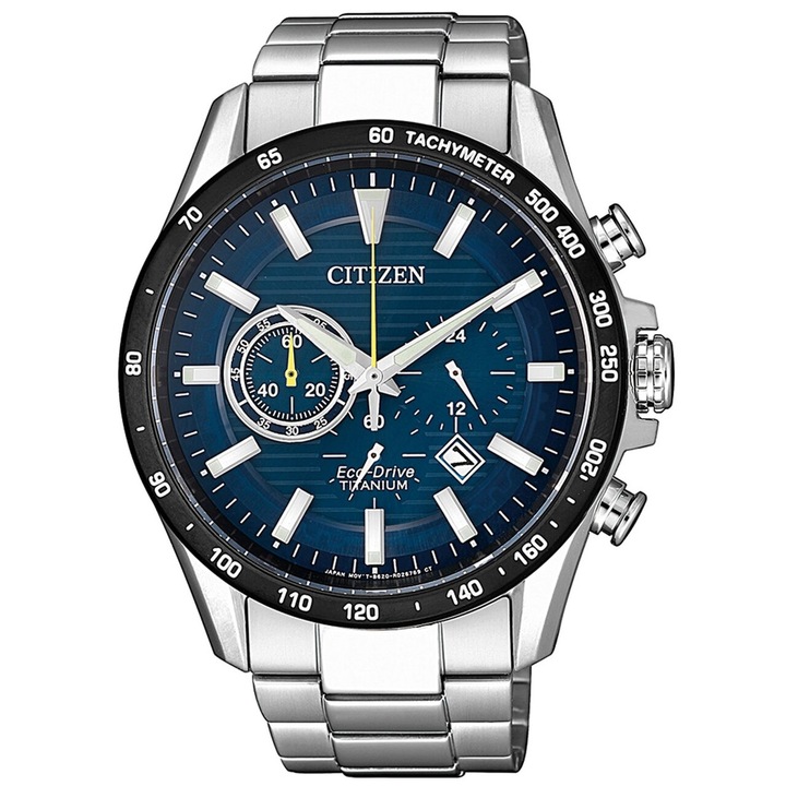 Ceas barbatesc Citizen CA4444-82L, Eco-Drive, SUPER TITAN, Chrono 43mm 10ATM, model 2019, Argintiu