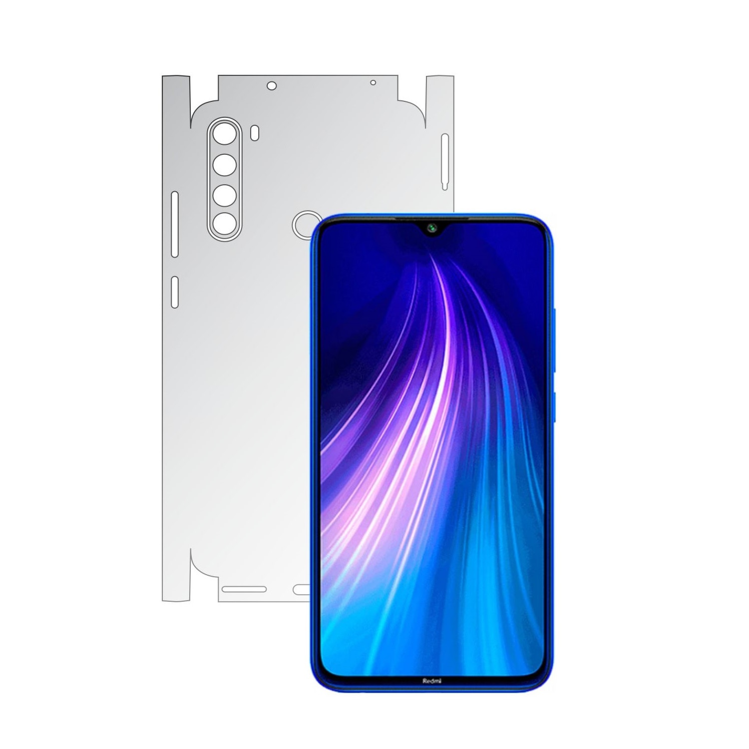 Folie Protectie Spate Invisible Skinz UHD AutoRegeneranta pentru Xiaomi Redmi Note 8 - Folie Siliconica Ultra-Clear cu taiere 360 Cut pentru Carcasa Spate si Laterale, Skin Adeziv Transparent, Edge to Edge Full Case Cover