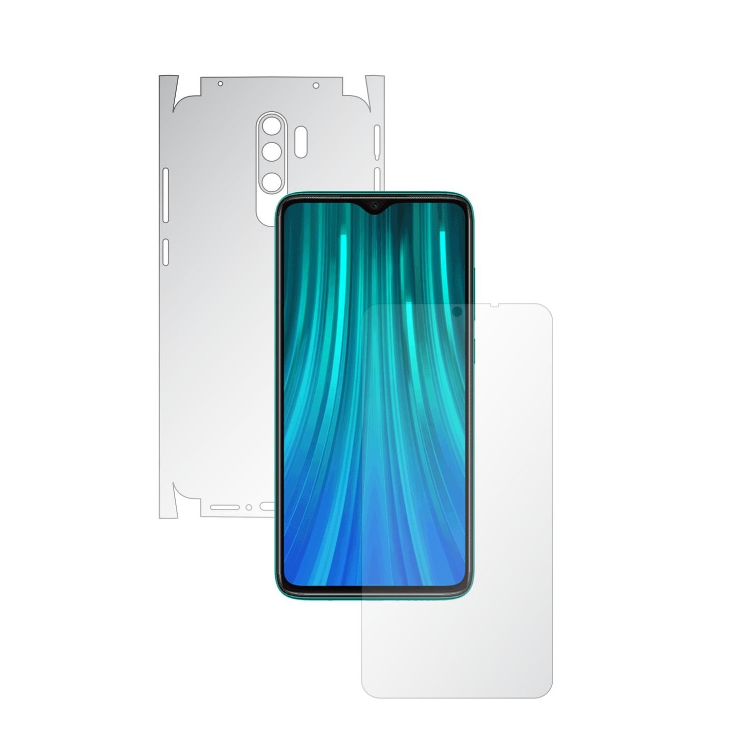 Folie Full Body Invisible Skinz HD pentru Xiaomi Redmi Note 8 Pro - Folie Protectie Siliconica Ultra-Clear cu taiere 360 Cut pentru Ecran, Carcasa Spate si Laterale, Skin Adeziv Transparent, Edge to Edge Cover