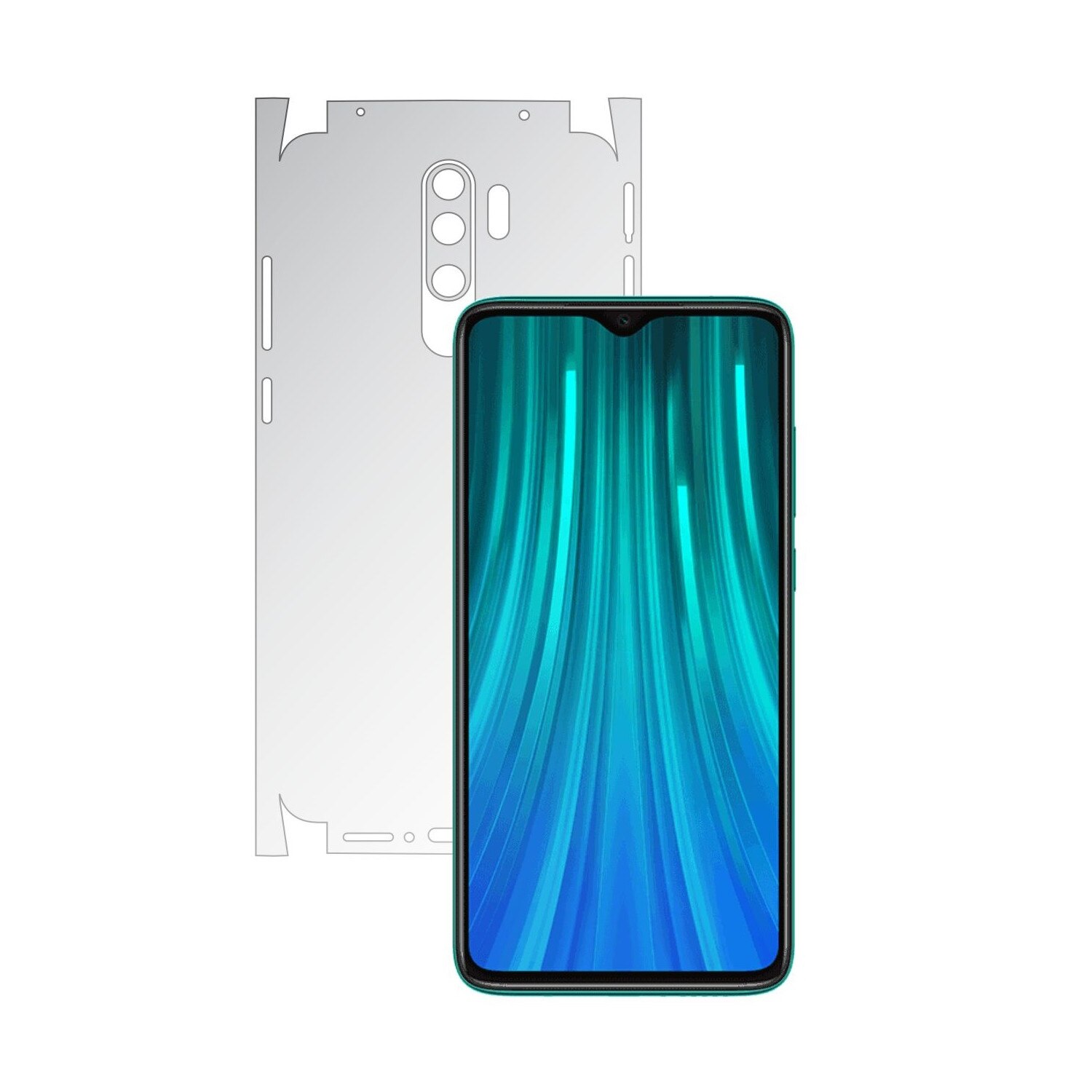 Folie Protectie Spate Invisible Skinz HD pentru Xiaomi Redmi Note 8 Pro - Folie Siliconica Ultra-Clear cu taiere 360 Cut pentru Carcasa Spate si Laterale, Skin Adeziv Transparent, Edge to Edge Full Case Cover