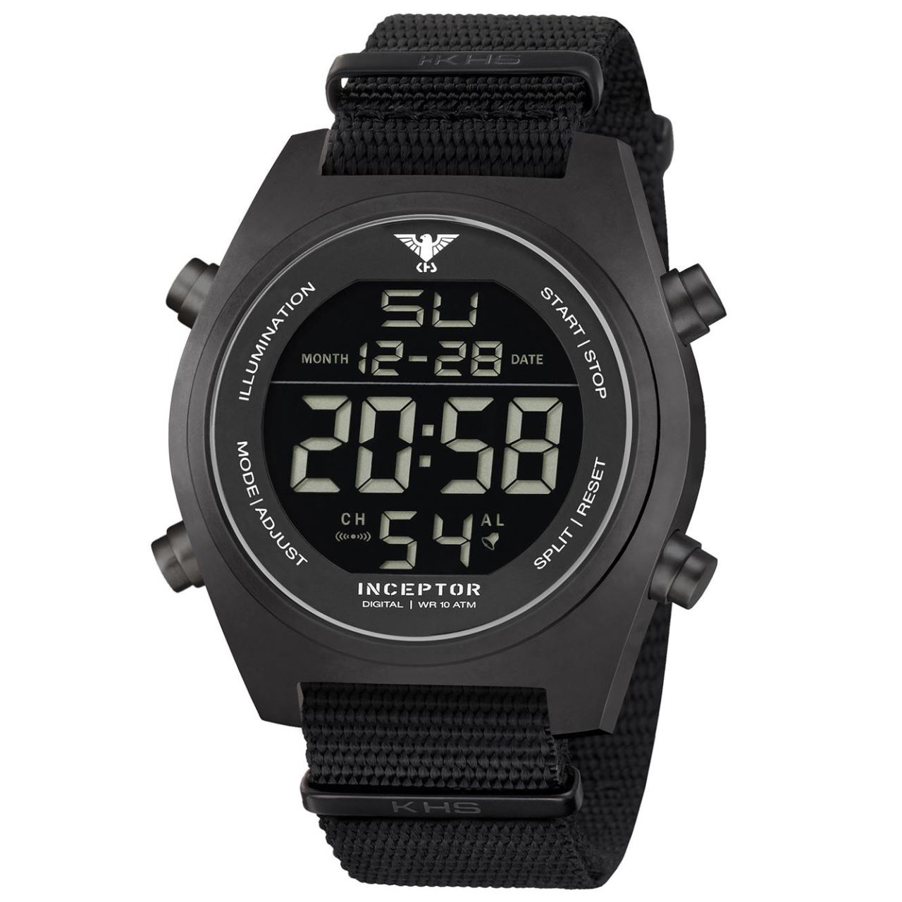 Ceas barbatesc KHS Einsatzuhr KHS.INCBSD.NB Inceptor Black Steel Digital Chrono 46mm